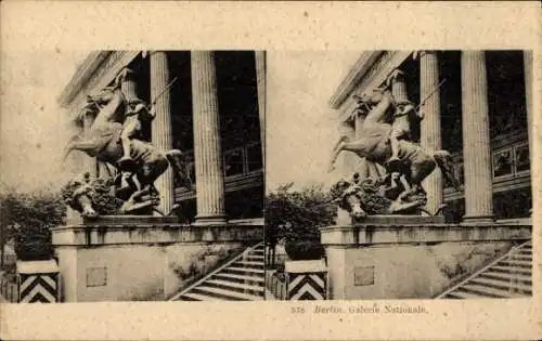 Stereo Ak Berlin Mitte, Aufgang zur Nationalgallerie