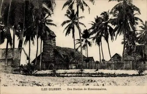 Ak Gilbert Islands Kiribati, eine Missionsstation