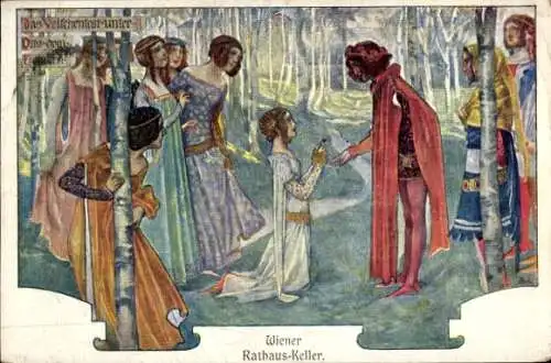Ak Wien 1 Innere Stadt, Wiener Rathauskeller, Gemälde