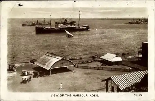 Ak Aden Jemen, Harbour, Hafen, Dampfer