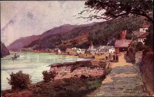 Künstler Ak Lach, Fritz, Sarmingstein St Nikola an der Donau Oberösterreich, Donaupartie, BKWI 403-9