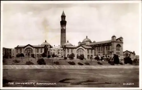 Ak Birmingham West Midlands England, Universität  markante Uhrenturm, historische Architektur