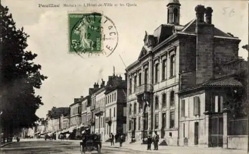 Ak Pauillac Gironde, Hôtel de Ville, Straßenansicht, Quais, Poststempel