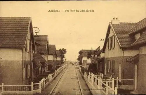 Ak Arcueil Cachan Val de Marne,  Eine Straße der Gartenstädte, Häuser, ruhige Wohngegend,  