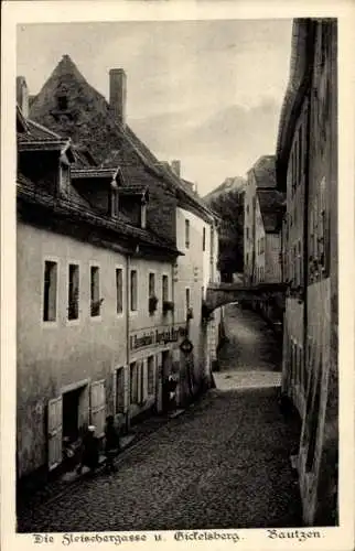 Ak Bautzen, Blick auf Fleischergasse und Gickelsberg