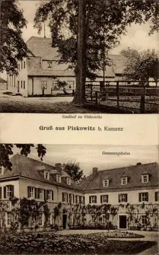 Ak Piskowitz (bei Kamenz) Nebelschütz Oberlausitz, Gasthof zu Piskowitz, Genesungsheim