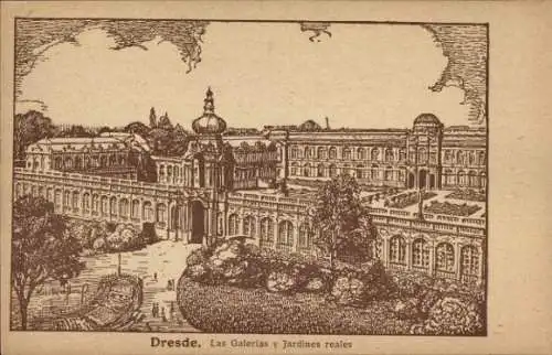 Künstler Ak Dresden Altstadt, Zwinger, Reklame Agobilin, Gehe & Co. AG