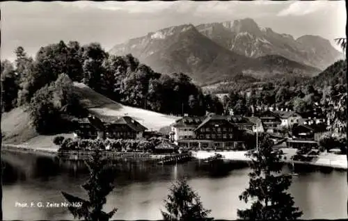 Ak Königssee Berchtesgadener Land Oberbayern, Dorf Königssee, Untersberg