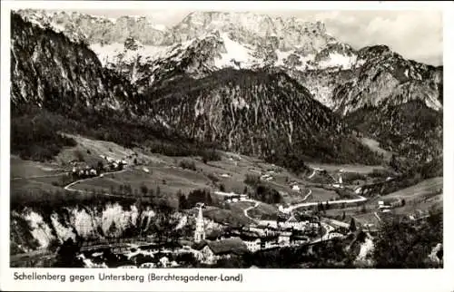 Ak Marktschellenberg Berchtesgadener Land, Berglandschaft, Dorfansicht, Untersberg, Architektur