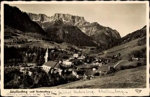 Ak Marktschellenberg Markt Schellenberg in Oberbayern, Aussicht auf Schellenberg mit Kirche, Unte