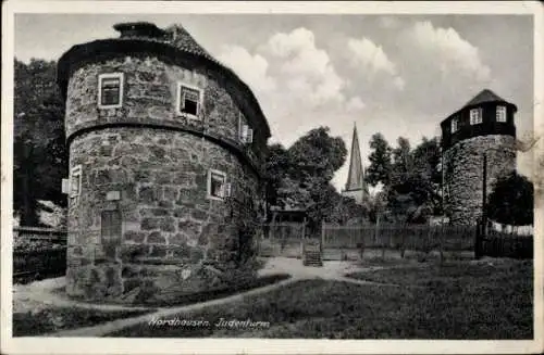 Ak Nordhausen am Harz, Judenturm,  Gebäude, schöne Wolkenformationen
