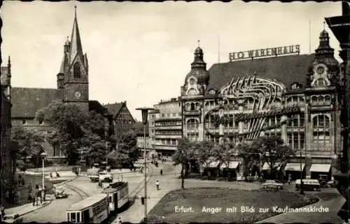 Ak Erfurt in Thüringen, HO WARENHAUS, Anger, Kaufmannskirche, Stadtansicht,  Architektur