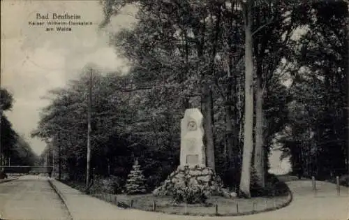 Ak Bad Bentheim in Niedersachsen, Kaiser Wilhelm-Denkstein, am Walde, Grünflächen, 