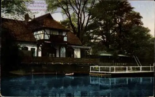 Ak Düsseldorf am Rhein, Fischerhaus, Schwanenspiegel