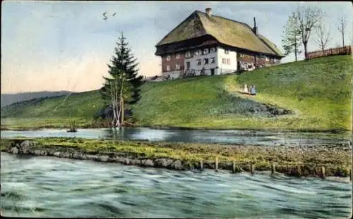 Ak Wiesental im Schwarzwald, Haus am Wasser