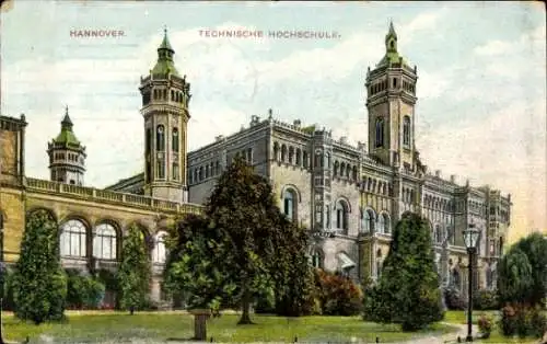 Ak Hannover in Niedersachsen, Bismarckdenkmal, Technische Hochschule,  Architektur, Grünanlagen, 