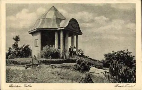 Ak Gotha in Thüringen, Residenz  Frank-Tempel, Pavillon, Personen, Aussicht