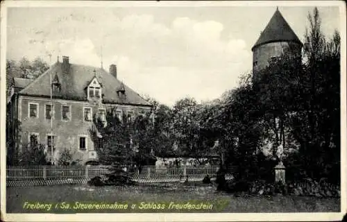 Ak Freiberg in Sachsen, Schloss Freudenstein, Steuereinnahme, Garten, s Gebäude