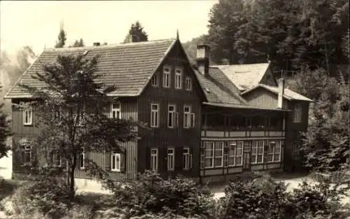 Ak Treseburg Thale im Harz, Haus Wildstein, FDGB-Erholungsheim, Foto in , Umgebung mit Bäumen