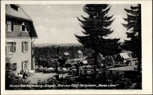 Ak Oberbärenburg Altenberg im Erzgebirge, Kurort  Blick vom Ferienheim, Sommerlandschaft, Bäume