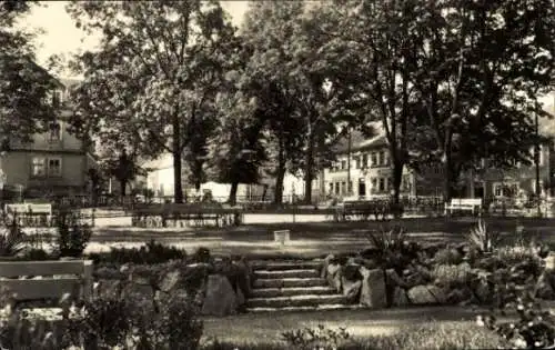 Ak Elgersburg in Thüringen, Kurpark, Luftkurort  Thüringer Wald, Bäume, Bänke, Treppen