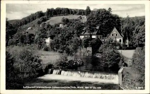Ak Meuselbach Schwarzmühle Schwarzatal in Thüringen, Wehr, Teilansicht