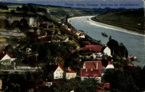 Ak Posta Pirna in Sachsen, Blick von der Burglehnbastei