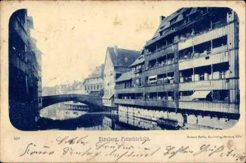 Ak Nürnberg in Mittelfranken, Fleischbrücke