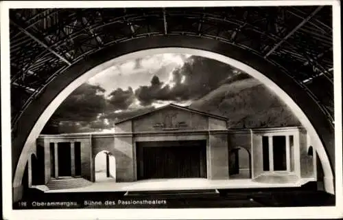 Ak Oberammergau in Oberbayern, Bühne des Passionstheaters