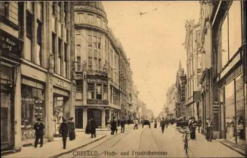 Ak Krefeld am Niederrhein, Hochstraße, Friedrichstraße, Cafe Bristol