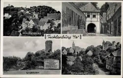Ak Tecklenburg am Teutoburger Wald Westfalen, Schlossberg, Wierturm, Totalansicht, Legge
