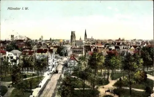 Ak Münster in Westfalen, Stadtansicht von   Architektur, Stadtpark, Bäume, Häuser