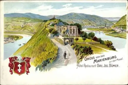 Wappen Litho Zell Mosel, Hotel Restaurant Marienburg an der Mosel, Inh. Carl Josef Bömer