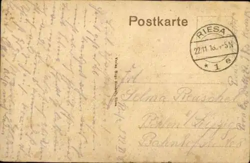 Ak Riesa an der Elbe Sachsen, Dampfschiff Landungsplatz, Elbpartie