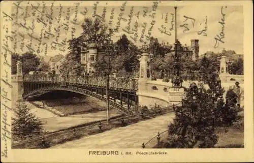 Ak Freiburg im Breisgau, Friedrichsbrücke
