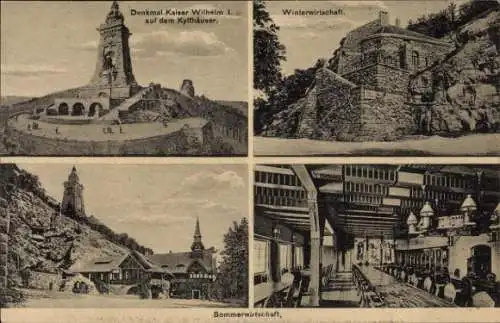 Ak Steinthaleben Kyffhäuserland in Thüringen, Kyffhäuser, Kaiser Wilhelm Denkmal, Winterwirtschaft