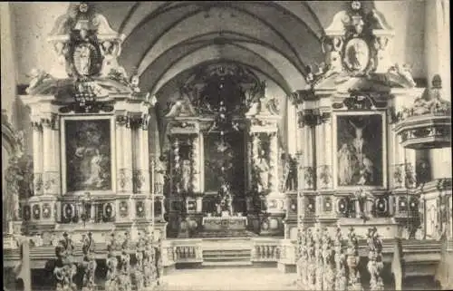 Ak Höxter, Schloßkirche von Corvey, Innenansicht