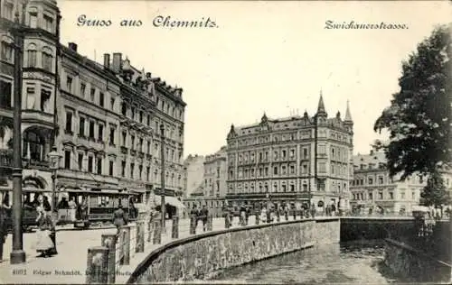 Ak Chemnitz in Sachsen, Zwickauerstraße