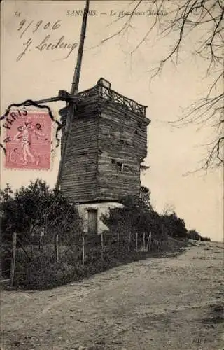 Ak Sannois Val d’Oise, älteste Windmühle