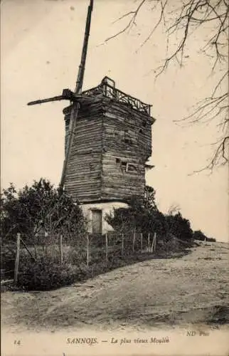 Ak Sannois Val d'Oise, Die älteste Mühle