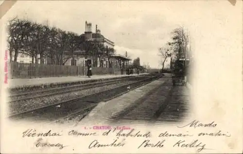 Ak Chatou Yvelines, Bahnhof Gleisseite