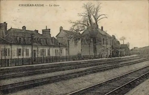 Ak Chamarande Essonne, Bahnhof Gleisseite