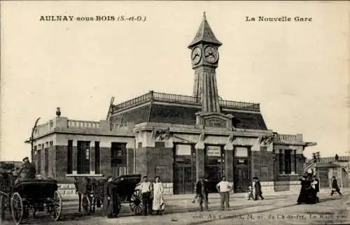 Ak Aulnay sous Bois Seine Saint Denis, Neuer Bahnhof