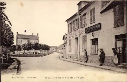 Ak Vaux le Pénil Seine et Marne, Rue des Carouges
