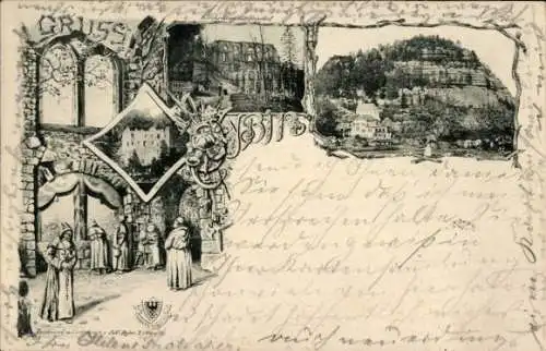 Ak Oybin in Sachsen, Kloster, Refektorium, Mönche
