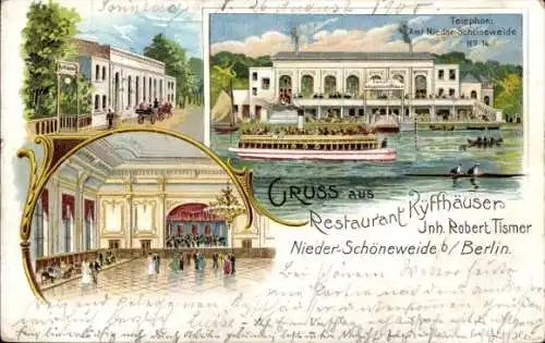 Litho Berlin Treptow Niederschöneweide, Restaurant Kyffhäuser, Innenansicht