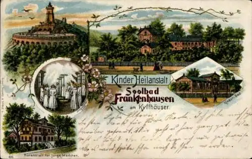 Litho Bad Frankenhausen am Kyffhäuser Thüringen, Kinder Heilanstalt, Kuranstalt für junge Mädchen