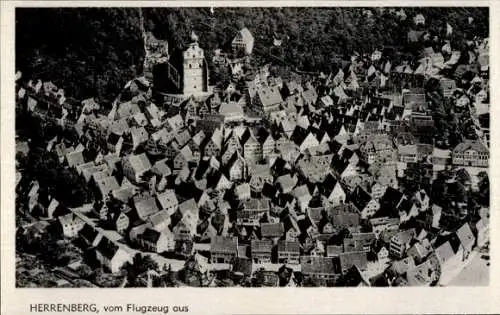 Ak Herrenberg in Württemberg, Luftaufnahme von  Dörfer und Häuser, alte Architektur