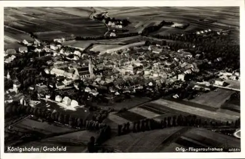 Ak Bad Königshofen im Grabfeld Unterfranken, Fliegeraufnahme
