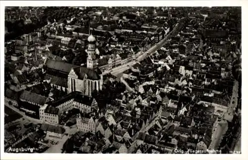 Ak Augsburg in Schwaben, Luftaufnahme von   Gebäude, Stadtansicht